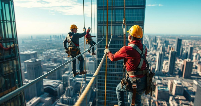 Instalação de linha de vida para segurança do trabalho na altura Instalação de linha de vida para segurança do trabalho na altura