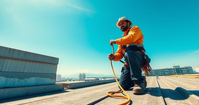 Instalação de linha de vida em telhados: proteção contra quedas em trabalhos elevados